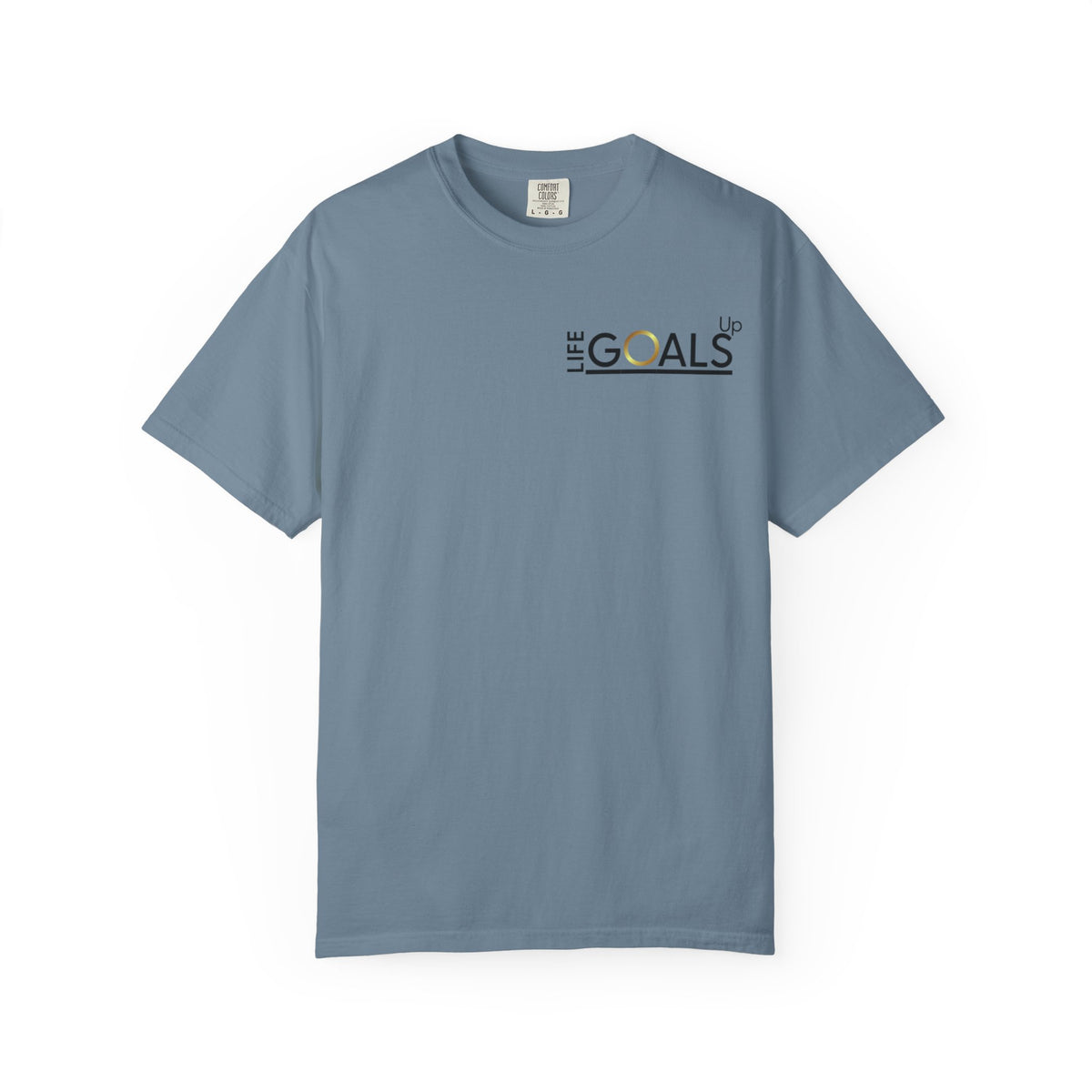 Life Goals typographic logo T-shirt | minimalist text chest print